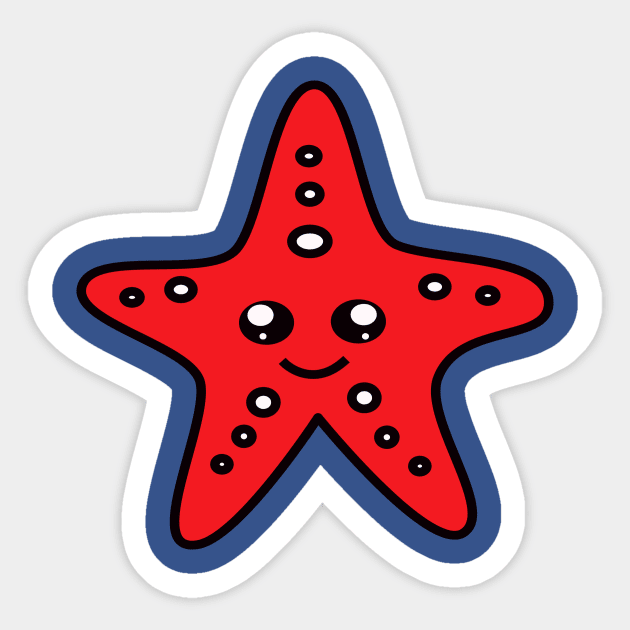 Starfish T-shirt Sticker by AquaticPals